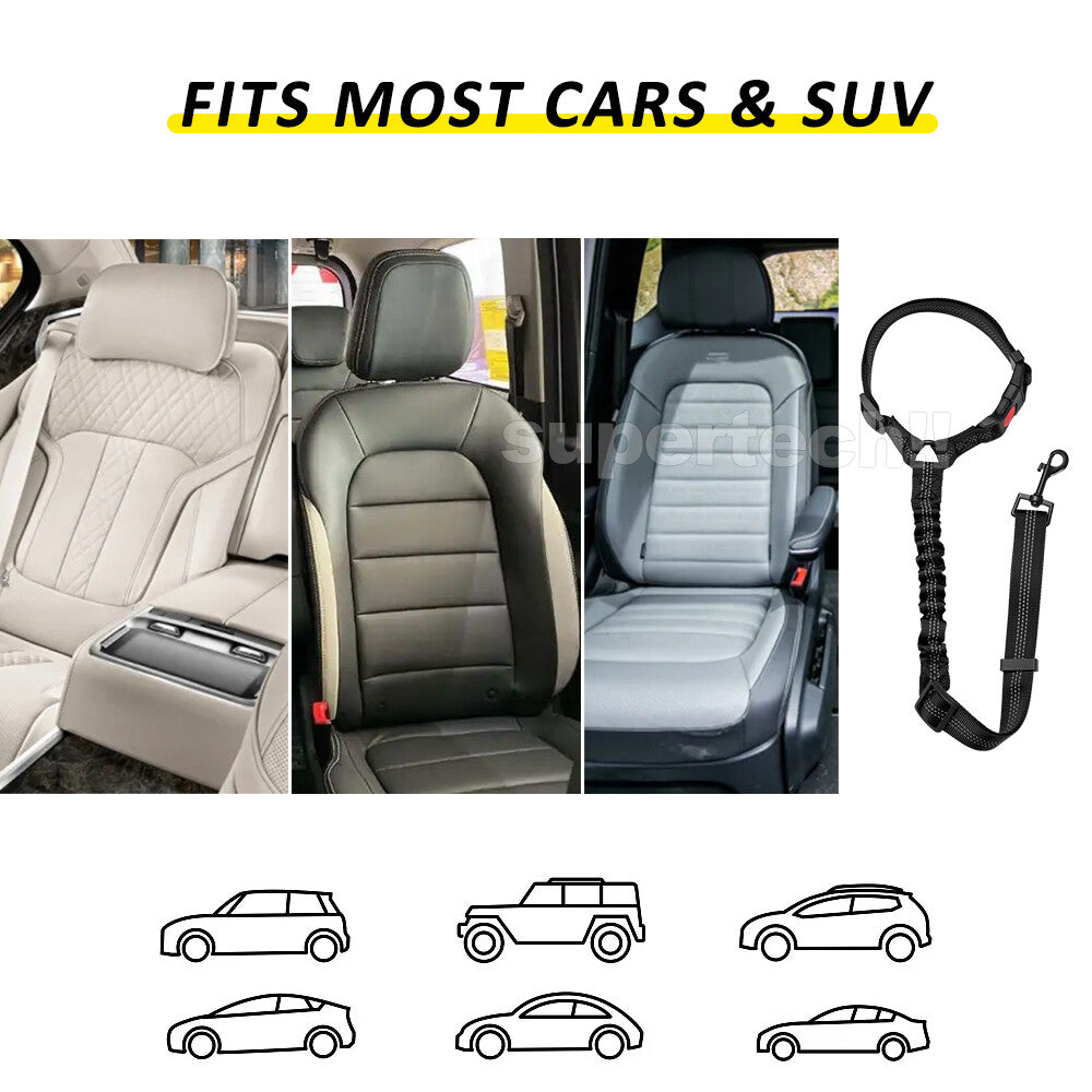 Headrest Anti Shock Pet Dog Car Seat Belt Bungee Lead Travel Safety Harness Clip