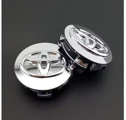 Set of 4 Toyota 62mm Silver Centre Wheel Hub Caps Emblem Badge Camry Hilux RAV4