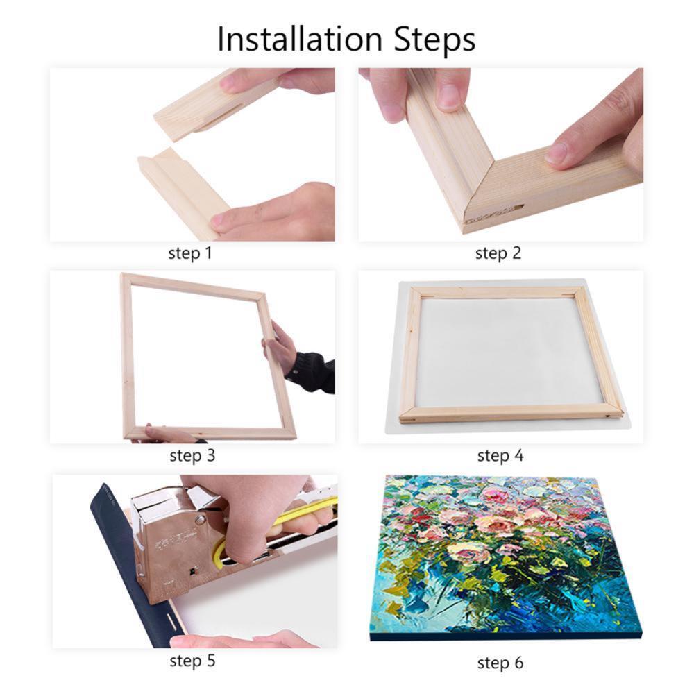 4pcs DIY Painting Frames Wooden Frame Kits for Canvas Oil Painting Picture Tool