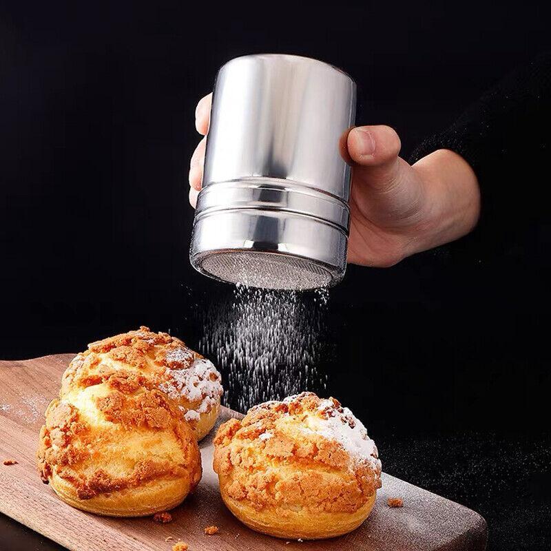 Stainless Steel Icing Sugar Cocoa Coffee Shaker Flour Duster Chocolate Powder AU