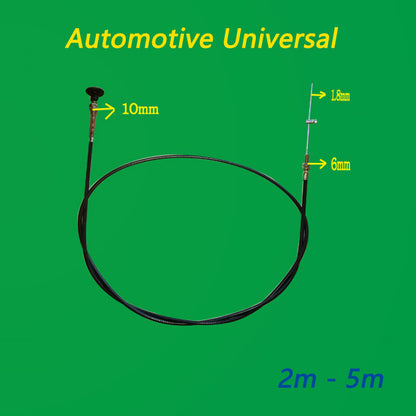 Universal Tractor Plant Digger Dumper Engine Stop Cable 2-5m Long Reg Knob Pull