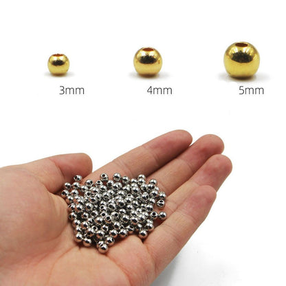 3.0mm/4.0mm/5.0mm Fly Tying Material Silver/Gold Fishing Bead  Fly Fishing