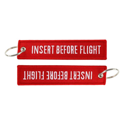 Insert Before Flight Keychain Motorcycle Keyring Jet Tag Key Chain Key Ring
