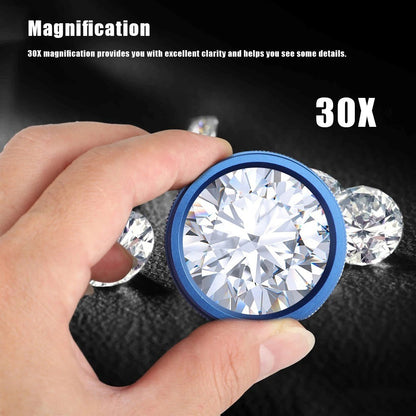 40X30 Magnifying Loupe Jewelry Eye Glass Magnifier Jewelers Loop Pocket