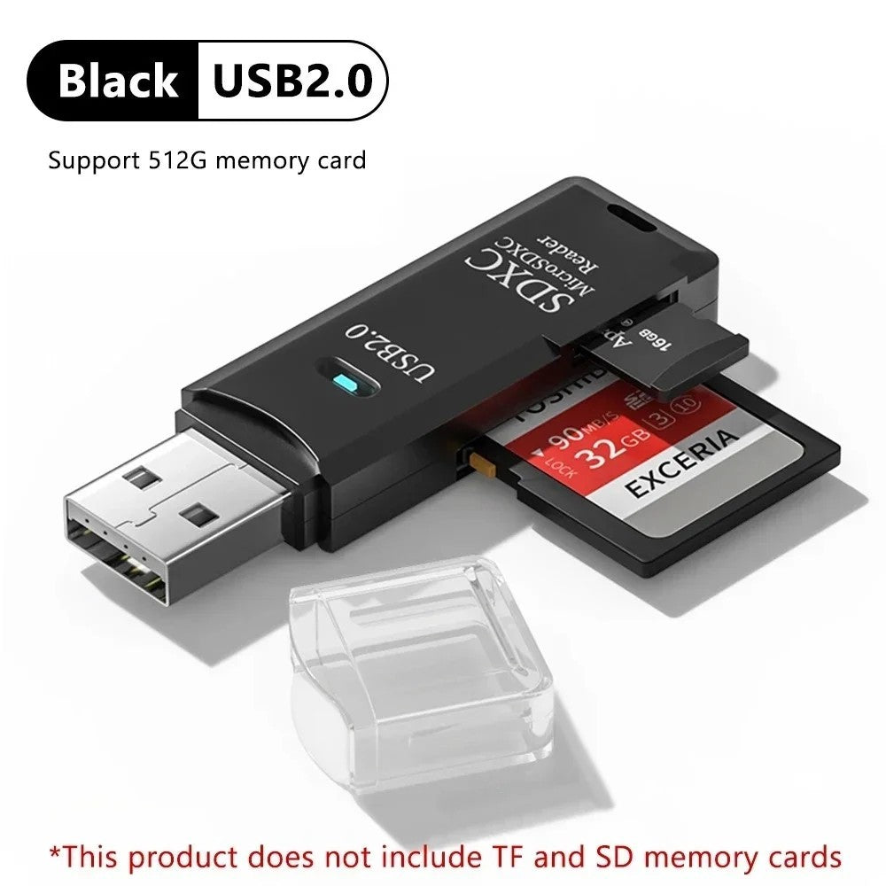 2-in-1 USB 3.0 Card Reader Micro SD TF Memory Adapter for PC Laptop