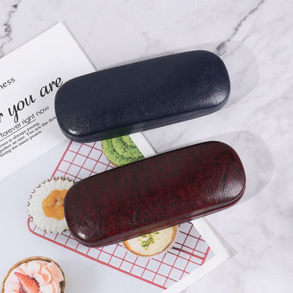Hot Sale Leather Glasses Case For Men Waterproof Hard Frame Eyeglass Case Black