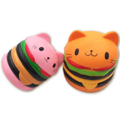Toy Stress Cat Burger Relief Slow Rising Simulation Scented Squeeze Food Jumbo