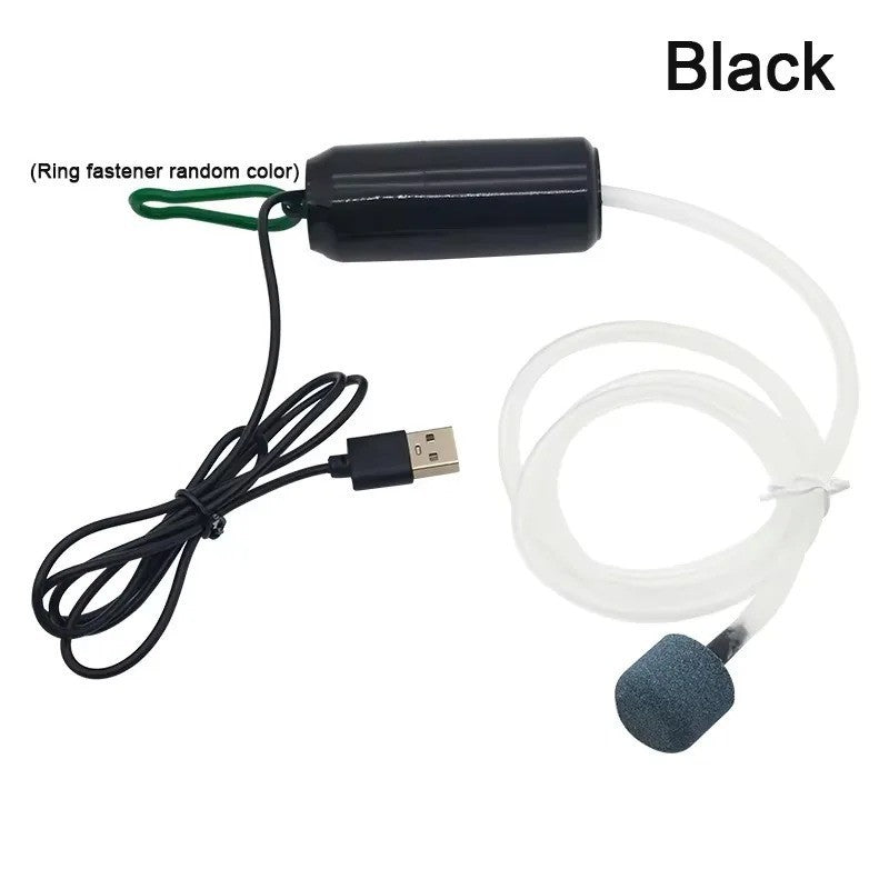 USB Aquarium Air Pump with Air Stone and Silicone Tube Energy Saving Oxygen Pump for Aquarium Fishing Mini USB Aquarium Air Pump