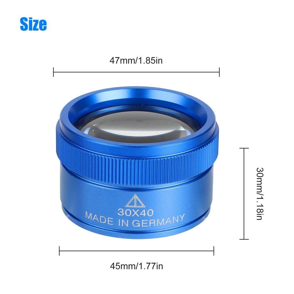 40X30 Magnifying Loupe Jewelry Eye Glass Magnifier Jewelers Loop Pocket