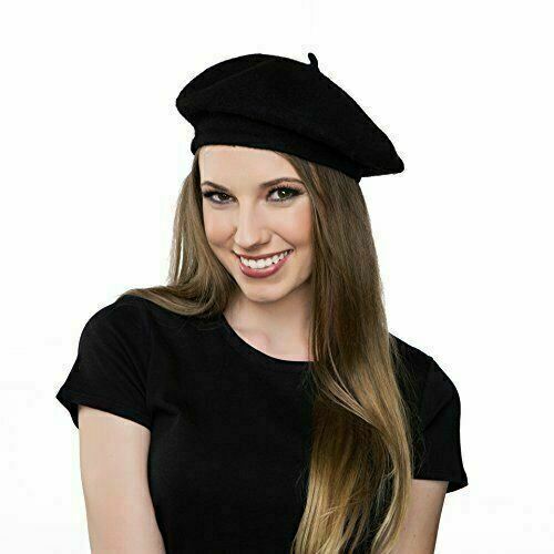 Women's Ladies Acrylic Wool French Beret Hat Cap Winter Warm Hats AUS Stock