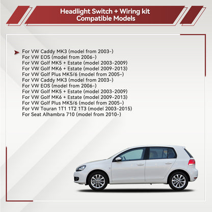 Car Auto Headlight Head Light Switch Sensor Compatible with VW Golf MK6 MK5 GTI Jetta Tiguan