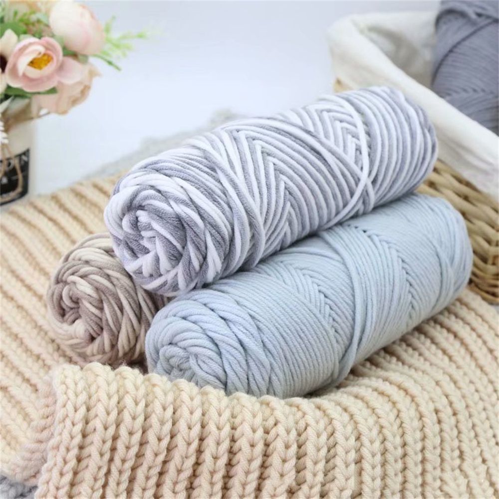 DIY Knitting 100g Soft Milk Cotton Yarn Woolen Yarn 8 Ply Thread Chunky Crochet