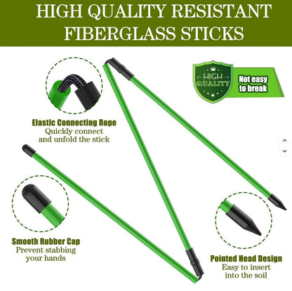 2 x 123cm - Golf Alignment Sticks Golf Training Collapsible Golf Practice Rods