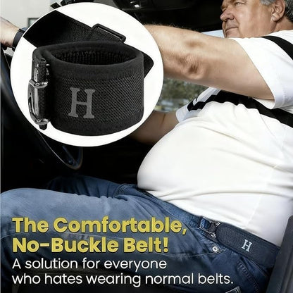 1/2 Tactical Metal Hook Elastic Belt Unisex Buckle-Less Invisible Waist Belt