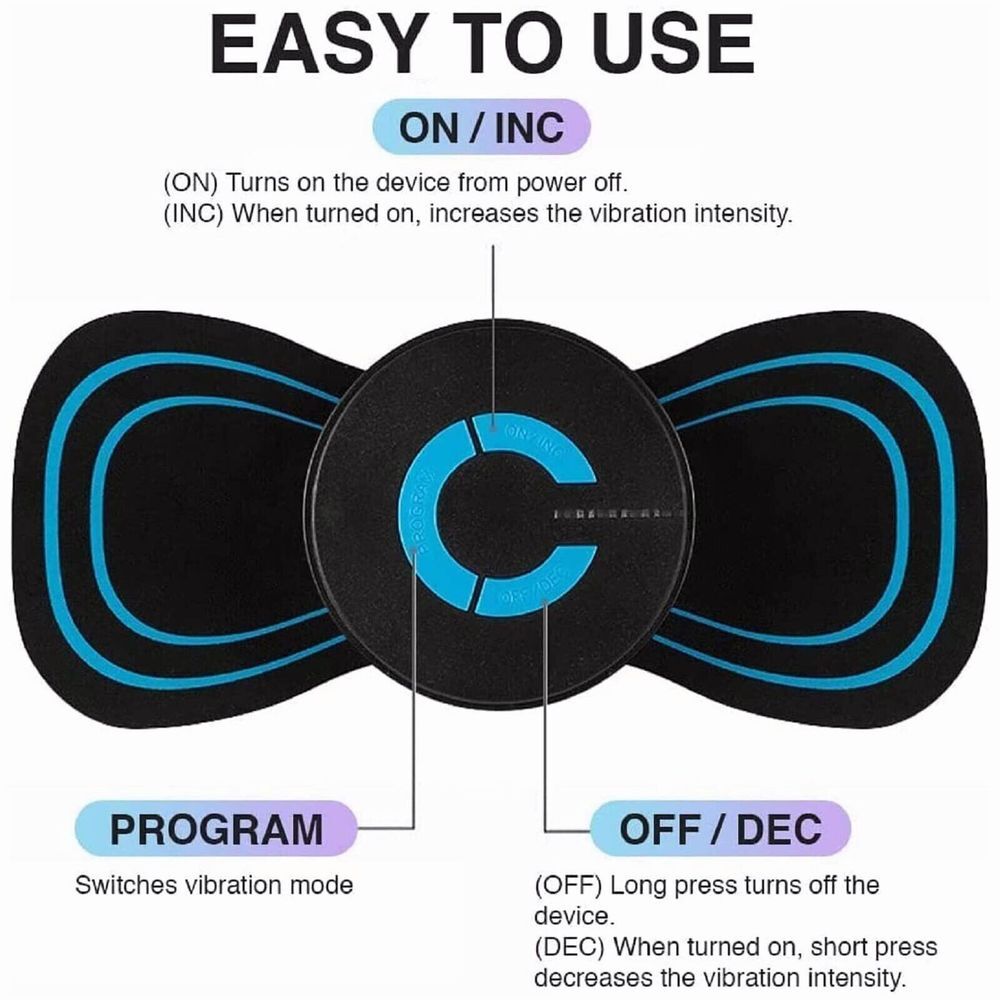 2x Portable Electric Neck Back Massager EMS Cervical Massage Patches Relief Pain