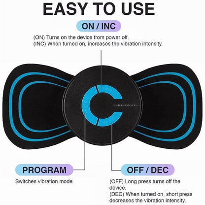 2x Portable Electric Neck Back Massager EMS Cervical Massage Patches Relief Pain