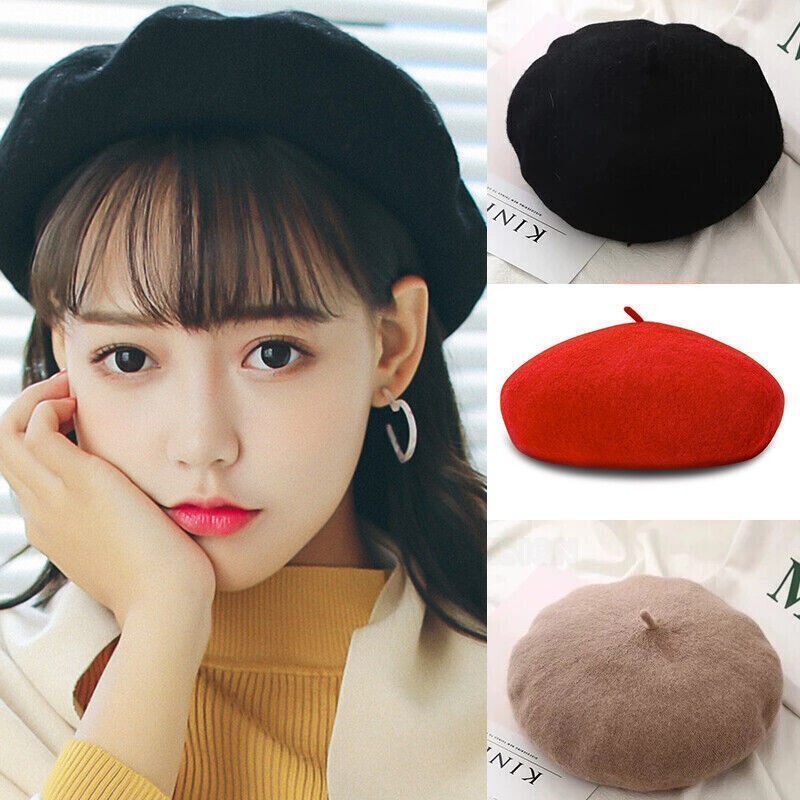 Womens Winter Beanie Beret Newsboy Hat Warm Wool Style Cap Ladies AU Pack Set