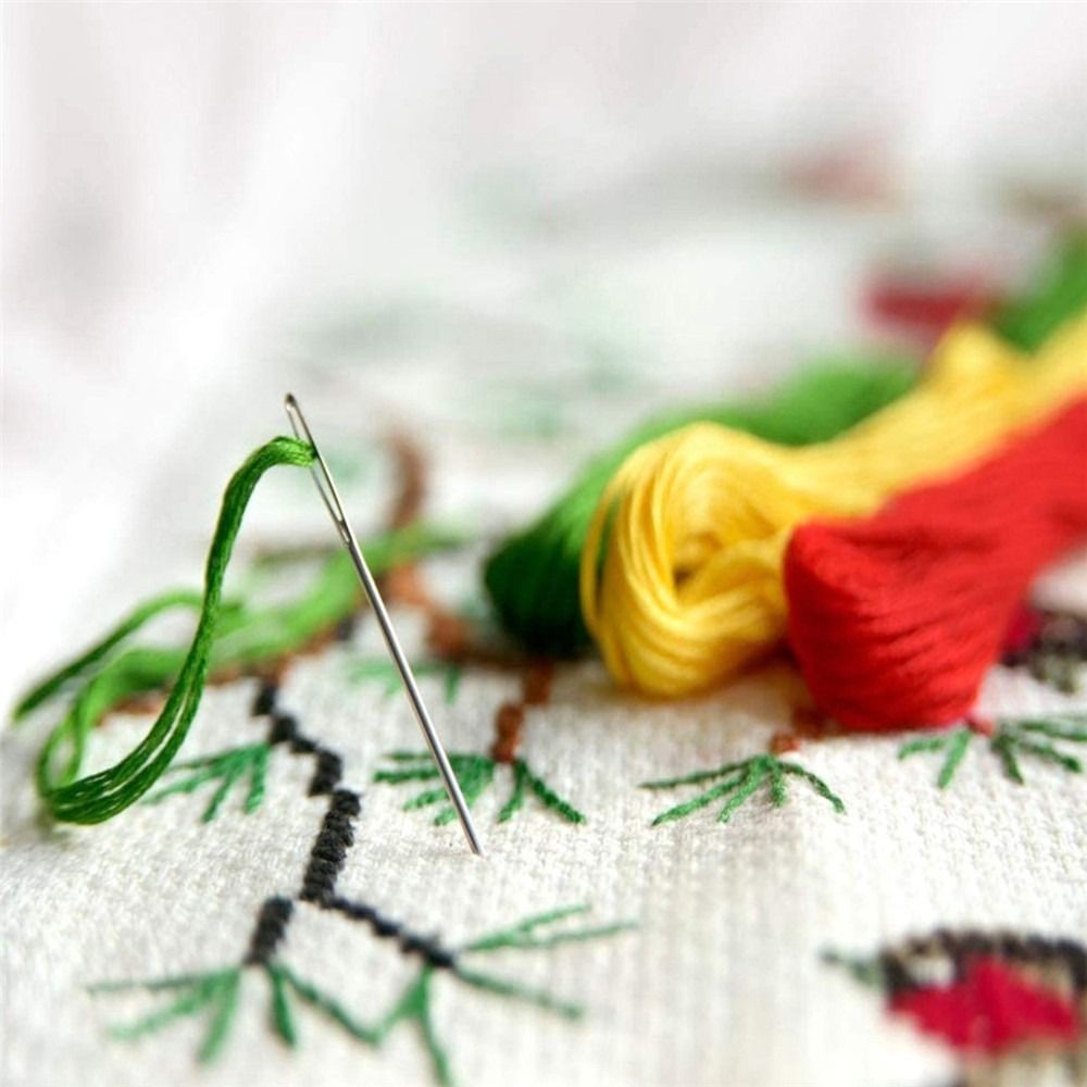 Embroidery Hoop Flower Embroidery Needle Punch Cross Stitch Kit  For Beginners