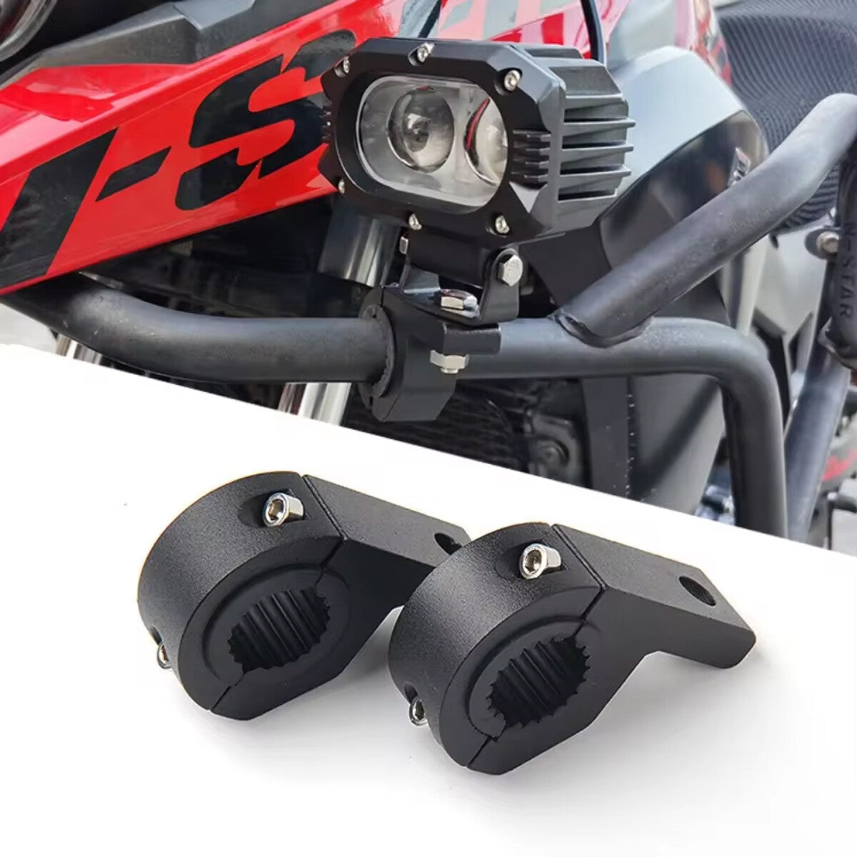 1 Pair Car Motorcycle Spotlight Mounting Bracket Light Clip Fixing Holder Shelf