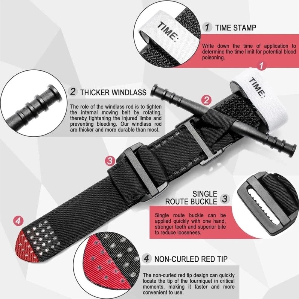 5PCS Combat Tourniquet First Aid Medical Emergency Buckle Quick Release Strap