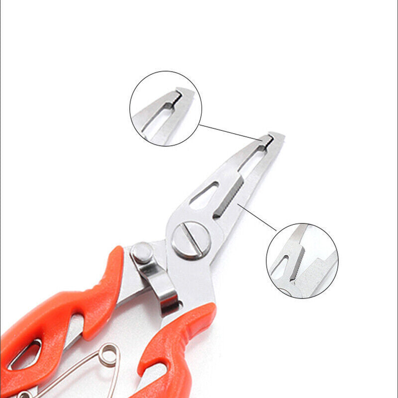 Fishing Pliers Scissors Line Cutter Braid Split Ring Tool Lip Grip TACKLE  AU