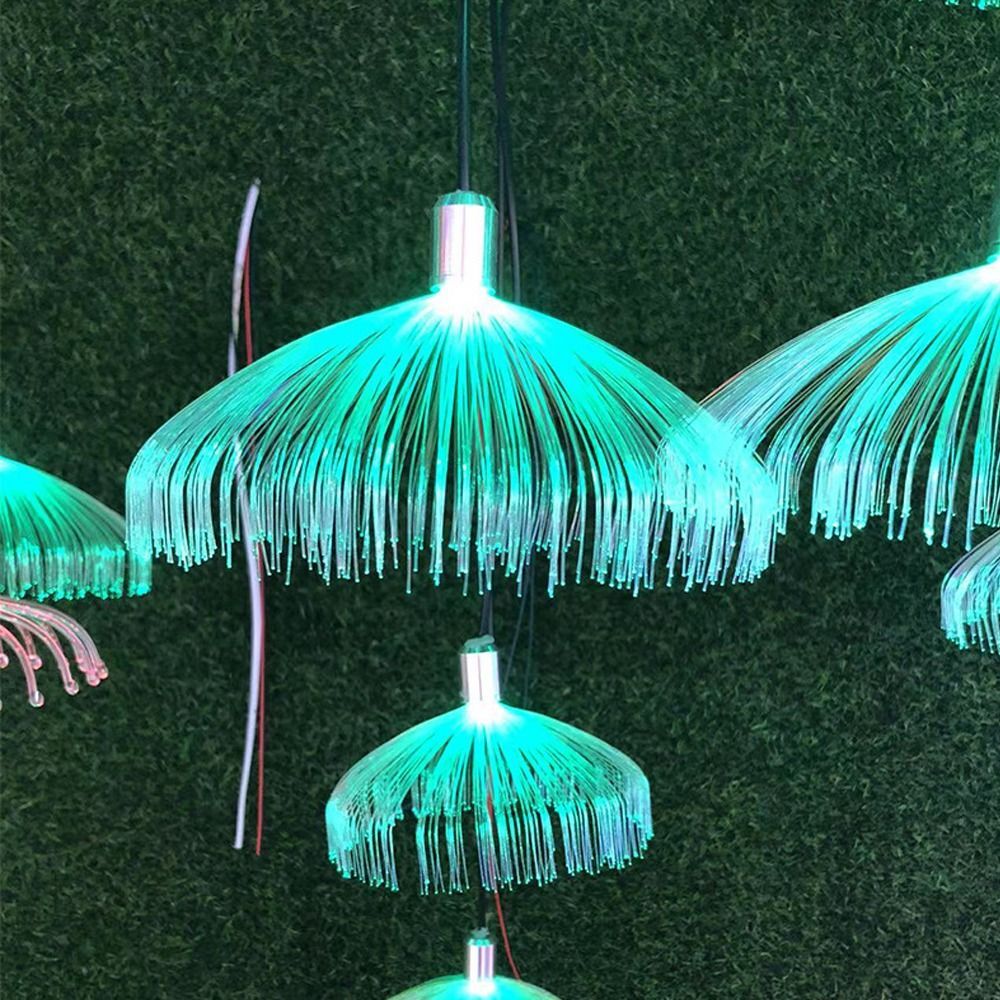 Colorful Fiber Optic LED Jellyfish Light Chandelier Christmas New Year's Decor