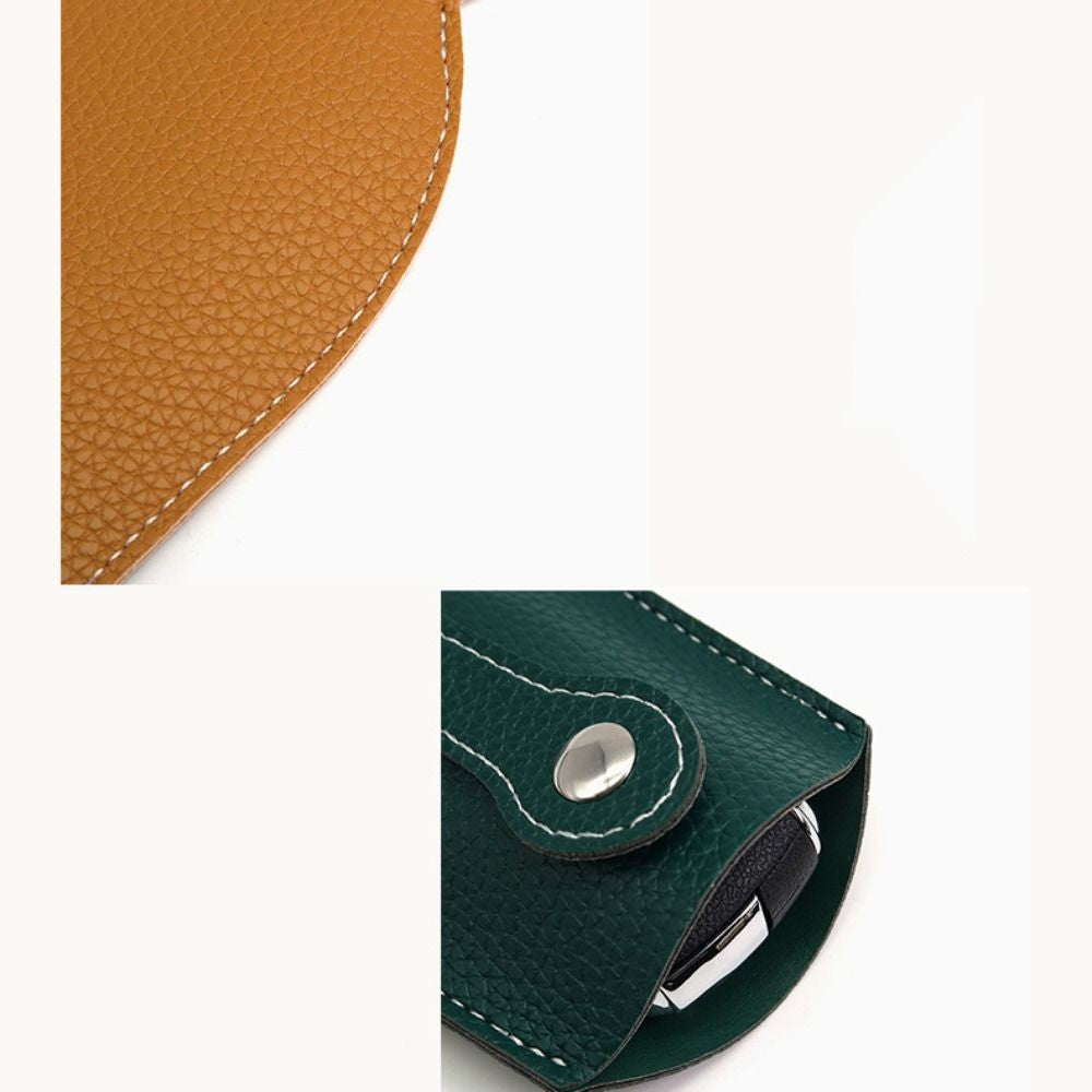 Leather Keychain Pouch Pull Type Key Wallets Creative Key Bag  Key