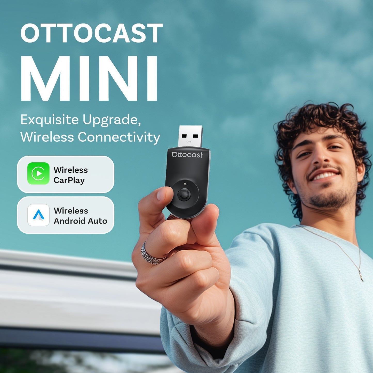 Ottocast Wireless Carplay Mirror iPhone Cars Adapter 3 in 1 Compatible w/Airplay