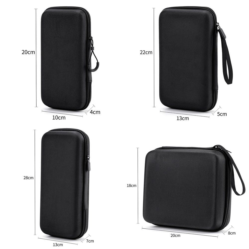 Black Zipper Earphone Case Hard Shell Pouch Carrying Bag  for Earphone