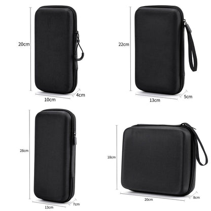 Black Zipper Earphone Case Hard Shell Pouch Carrying Bag  for Earphone