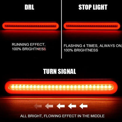 2 x 3in1 LED Tail Light Sequential Turn Signal Stop DRL 12-24V Ute Trailer Truck