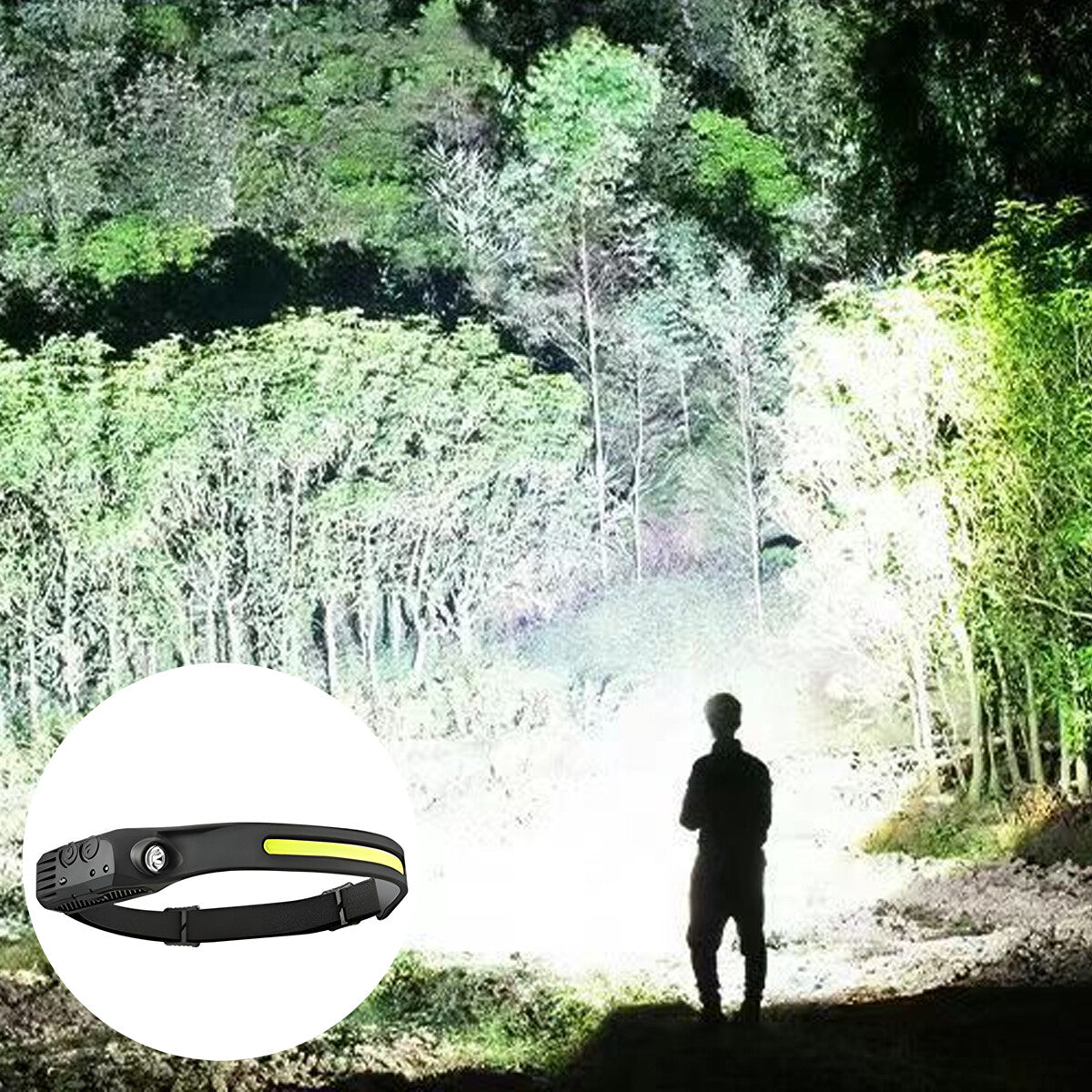 Waterproof COB Headlamp Night Buddy LED Motion Sensor Head Torch Headlight AU