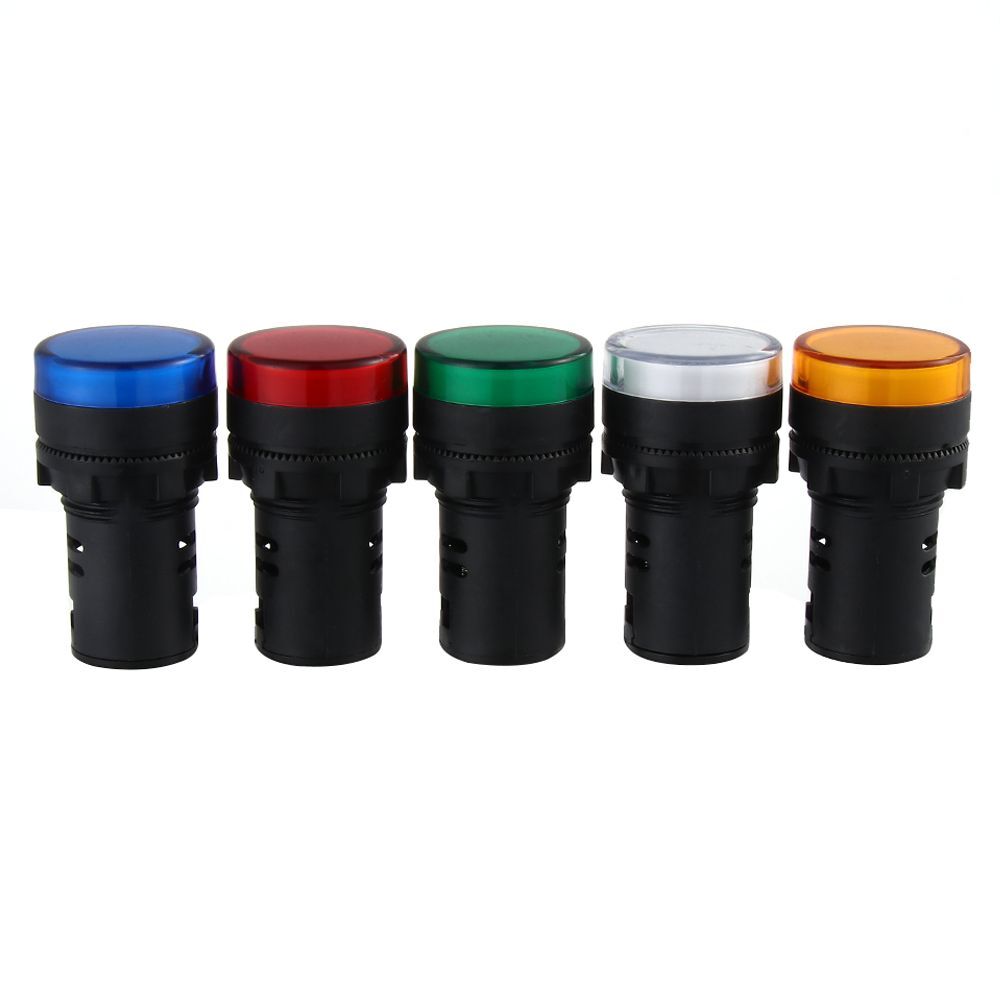 5V 12V 24V 110V 220V LED Indicator Pilot Light 22mm Panel Mount Signal Lamp