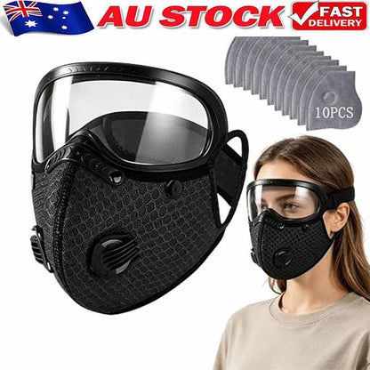 2026 Reusable Carbon Filter Dust Mask with Adjustable Goggles,with 5-LayerFilter