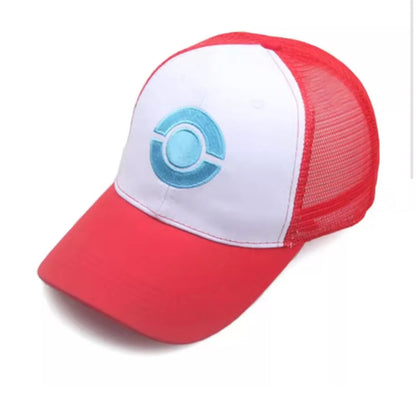 Ash Ketchum Mesh Cap Trainer Trucker Hat Pokemon GO Cosplay Costume Breathable