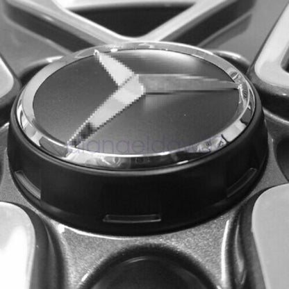 4 75mm Wheel Centre Hub Caps AMG Black Alloy For Mercedes Benz A B C E Class AU