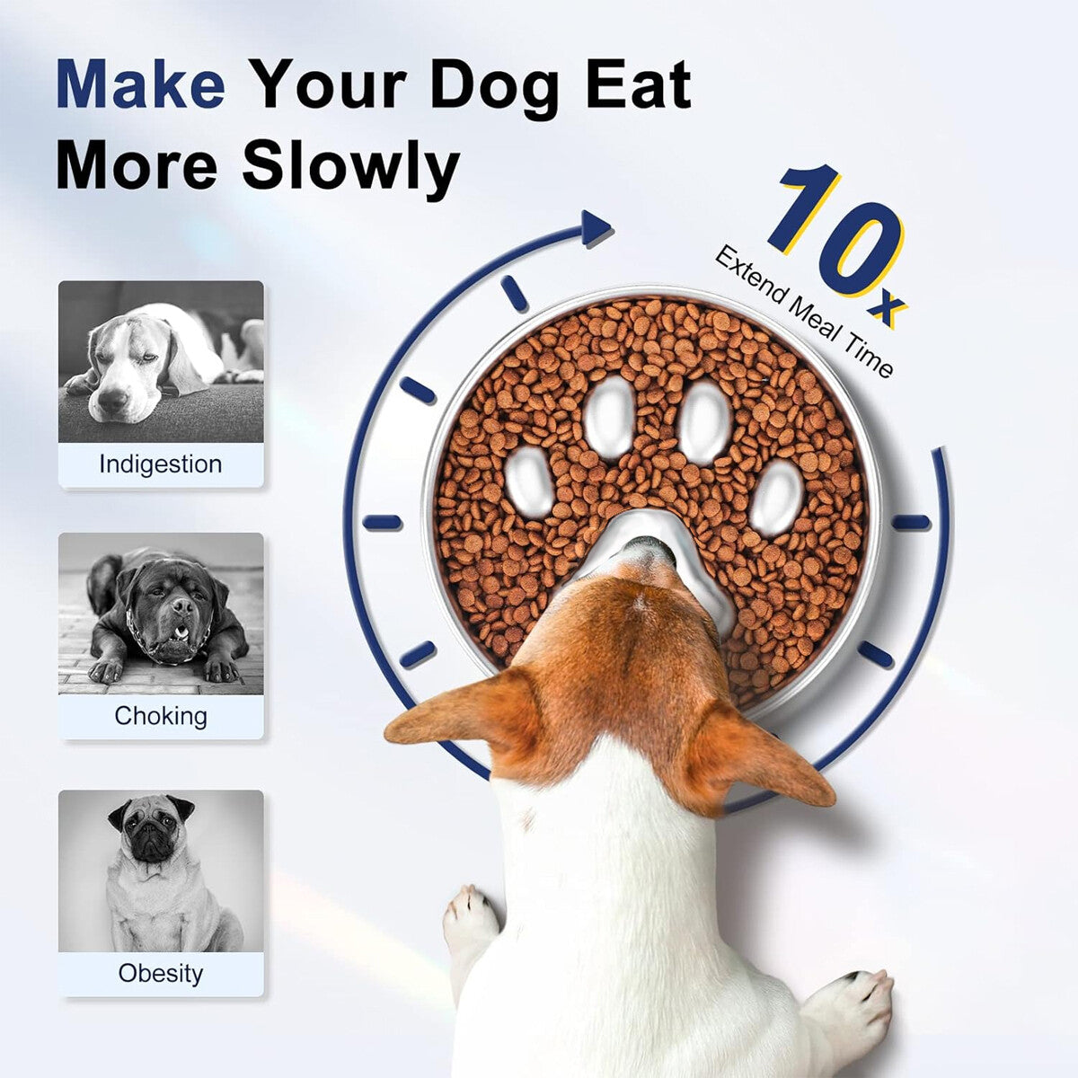 Feeder Bowl Stainless Dish Puppy Dog Pet Cat Slow Food Bowl Non-Slip Feeding AU