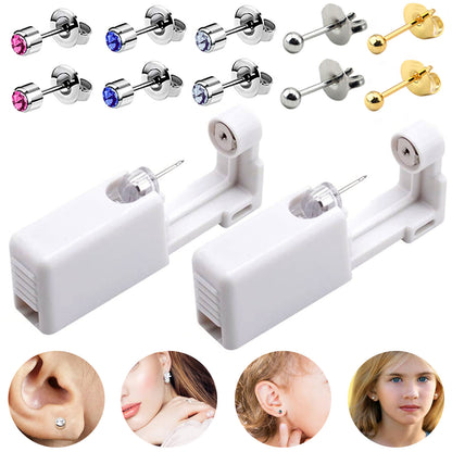 Disposable Nose Ear Piercing Unit Earring Gun Kit DIY Home Piercer Pierce Stud