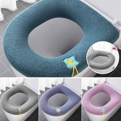 2x Soft Toilet Seat Bathroom Washable Warmer Cushion Mat Cover Pad Hook NEW Lid – Compatible with Seat