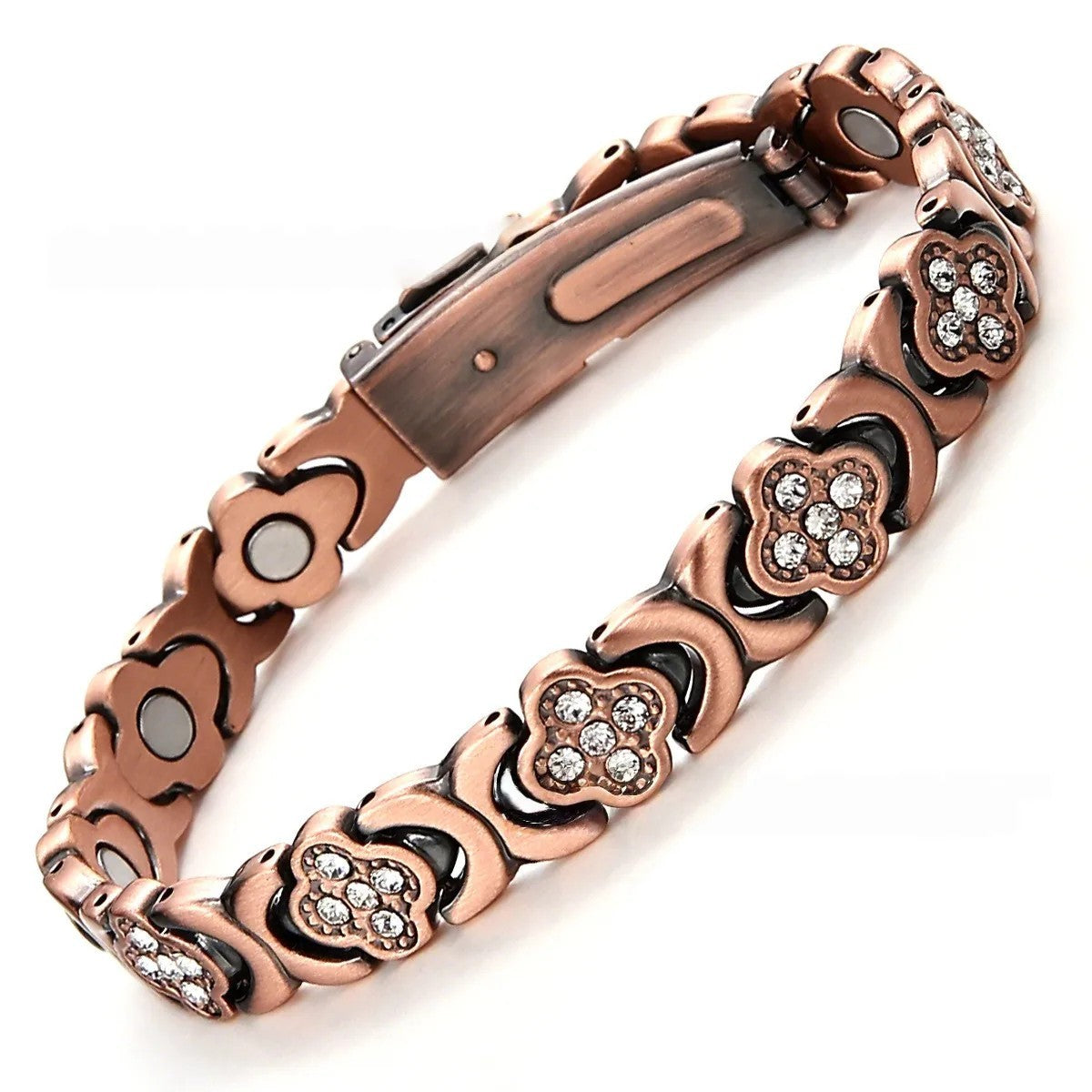 Pure Copper Clover Bio-Magnetic Bangle / Bracelet for Healing, Arthritis & Pain