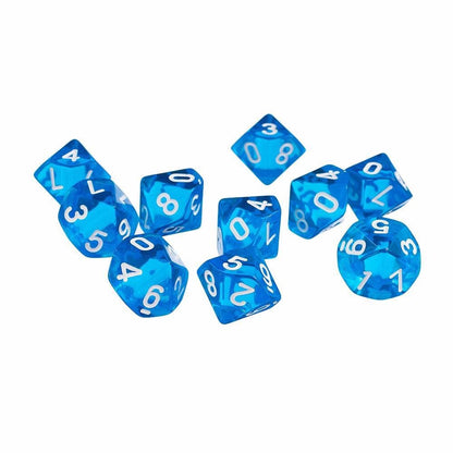 10pcs 10 Sided Dice D10 Polyhedral Dice for Table Games