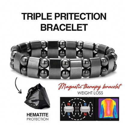 2026 Magnetic Hematite Dual Beaded Bracelet Simple Style for Daily Fashion Wear