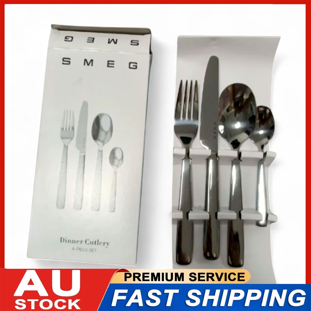 SMEG Stainless Steel 4 Piece Cutlery Set European-Style Tableware for One Person