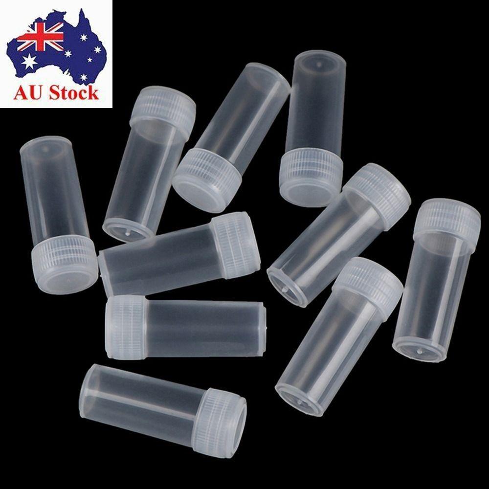 50PCS Plastic Plastic Vials with Lids 5ML Test Tube for Lab  Small Items