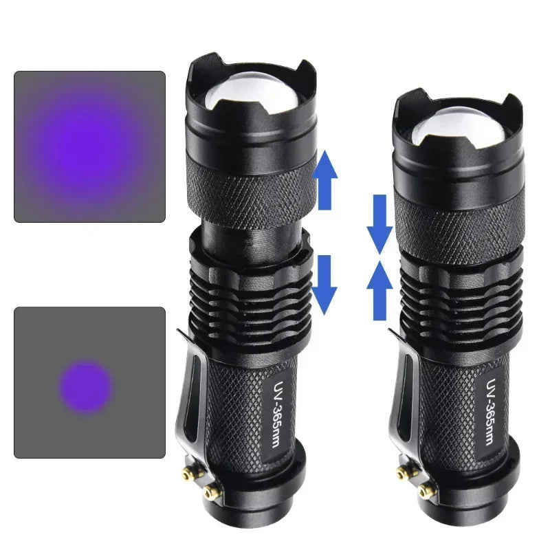 UV Ultra Violet LED Flashlight Blacklight Light 365 395 nM Inspection Lamp Torch