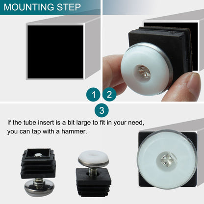 10Pcs Adjustable Leveling Feet 25 x 25mm Inserts Furniture Table Glide