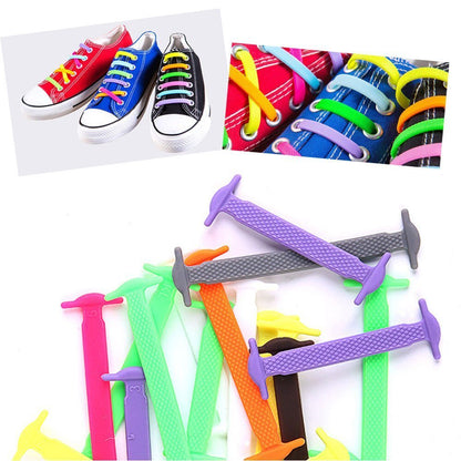 No Tie Shoelaces Elastic Shoe Laces Silicone Rubber For Kids Adults Sneakers
