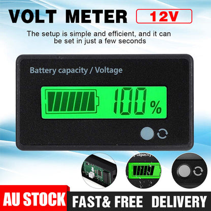 12-48V LCD Battery Capacity Voltage Meter Caravan Battery Monitor DigitalDisplay