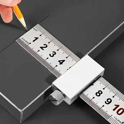 Woodworking Steel Ruler Straight Ruler Gauge Positioning Mark Square Stop Block