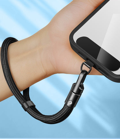 1xMetal Phone Lanyard Patch Clip Tab Universal Tether Strap Holder Compatible with iPhone AU